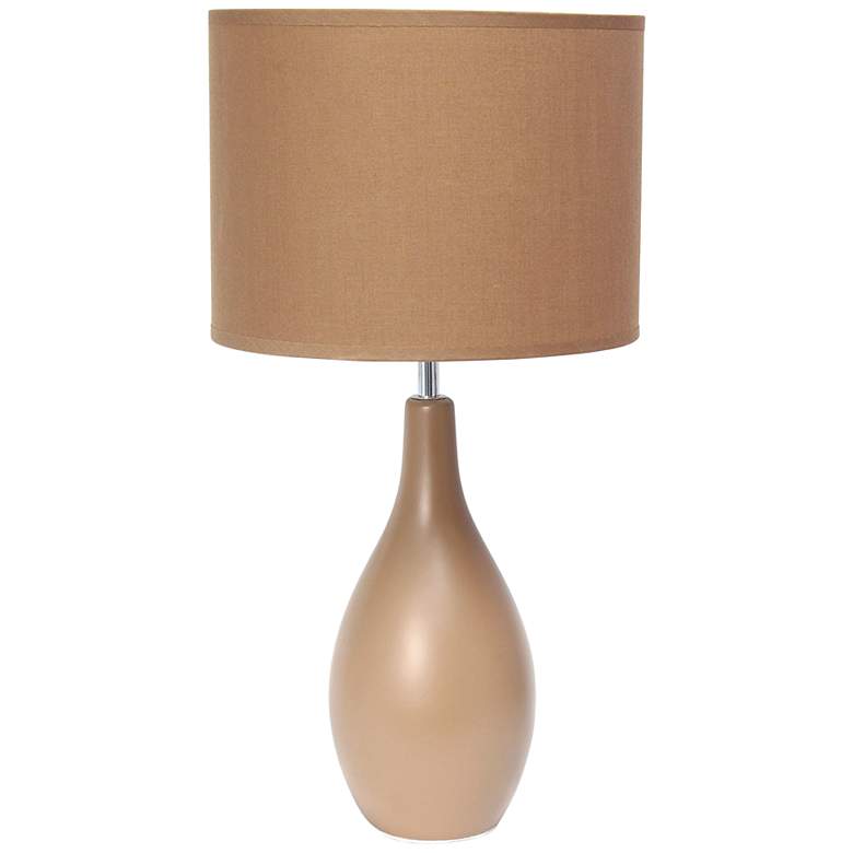 Image 2 Essentix 18 1/2 inchH Light Brown Ceramic Accent Table Desk Lamp