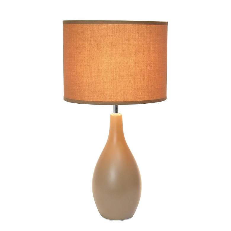 Image 6 Essentix 18 1/2 inchH Light Brown Ceramic Accent Table Desk Lamp more views