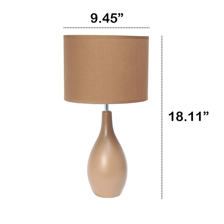 Image 7 Essentix 18 1/2"H Light Brown Ceramic Accent Table Desk Lamp more views