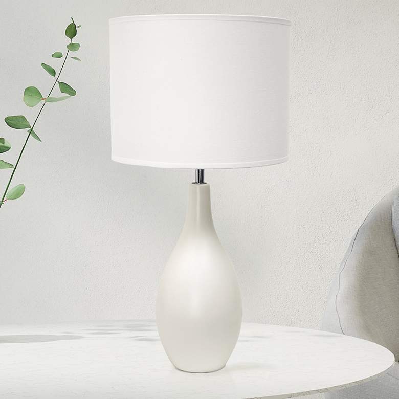Image 1 Essentix 18 1/2 inchH Off-White Ceramic Accent Table Desk Lamp