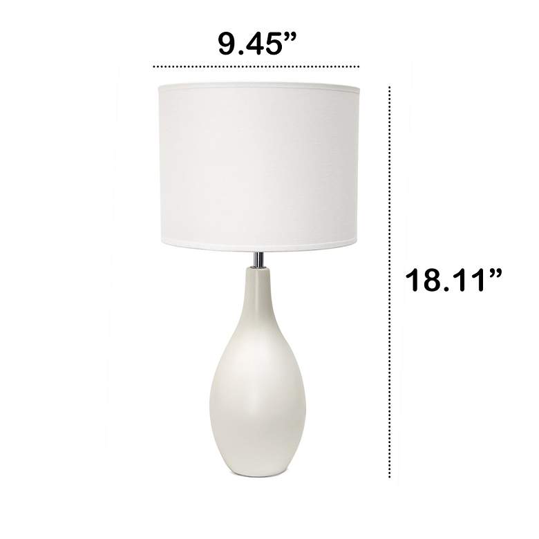 Image 6 Essentix 18 1/2 inchH Off-White Ceramic Accent Table Desk Lamp more views