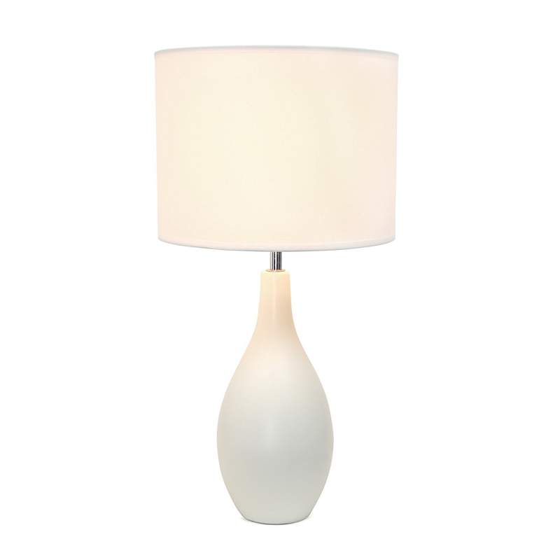Image 7 Essentix 18 1/2 inchH Off-White Ceramic Accent Table Desk Lamp more views