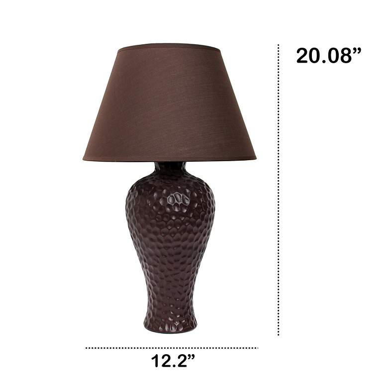 Image 7 Essentix 20" High Brown Imprint Ceramic Accent Lamp more views