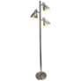 Essentix 64" High Brushed Nickel Adjustable 3-Light Tree Floor Lamp