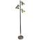 Essentix 64" High Brushed Nickel Adjustable 3-Light Tree Floor Lamp