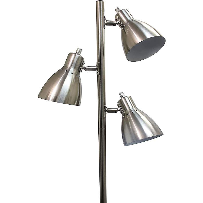 Image 5 Essentix 64" High Brushed Nickel Adjustable 3-Light Tree Floor Lamp more views