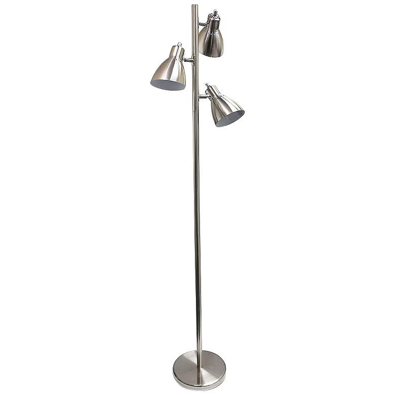 Image 6 Essentix 64 inch High Brushed Nickel Adjustable 3-Light Tree Floor Lamp more views