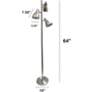 Essentix 64" High Brushed Nickel Adjustable 3-Light Tree Floor Lamp