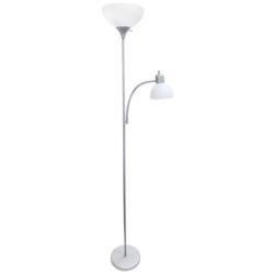 Essentix 72 1/2&quot; High Silver 2-Light Torchiere Floor Lamp