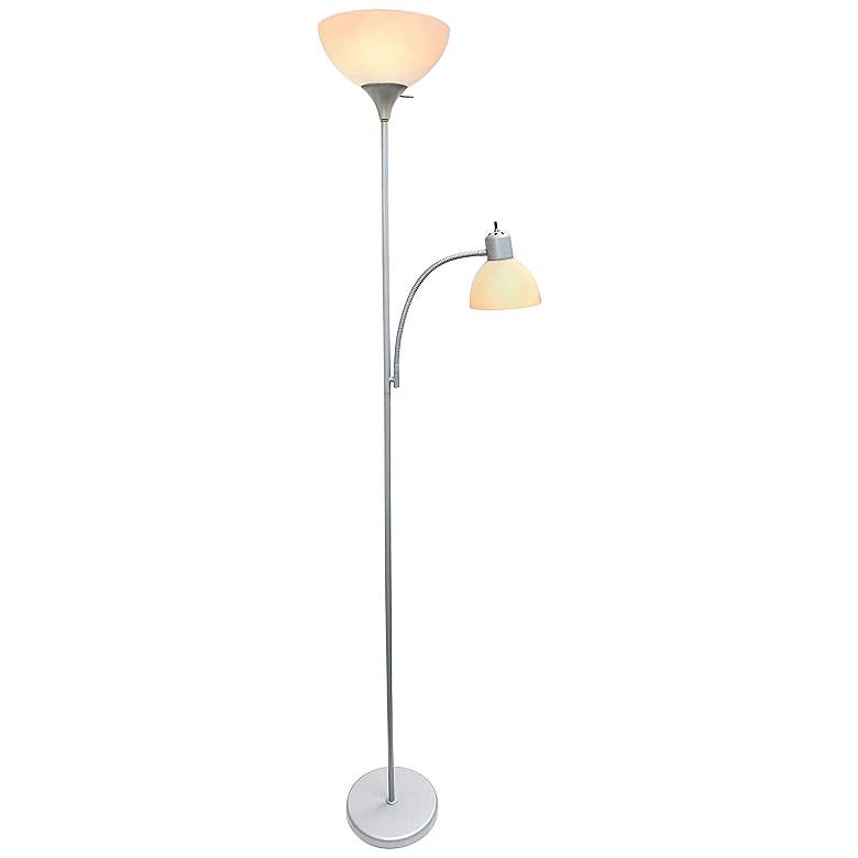 Image 6 Essentix 72 1/2 inch High Silver 2-Light Torchiere Floor Lamp more views