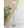 1_Essentix 74 1/2" High Brushed Nickel 2-Light Torchiere Floor Lamp