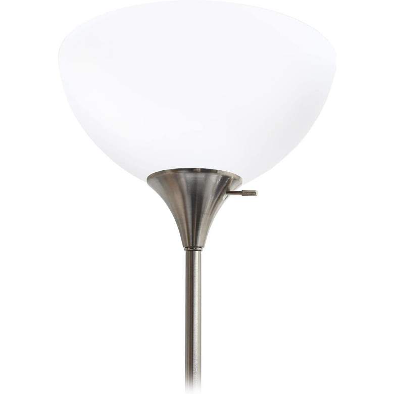 Image 3 Essentix 74 1/2 inch High Brushed Nickel 2-Light Torchiere Floor Lamp more views