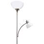 4_Essentix 74 1/2" High Brushed Nickel 2-Light Torchiere Floor Lamp more views