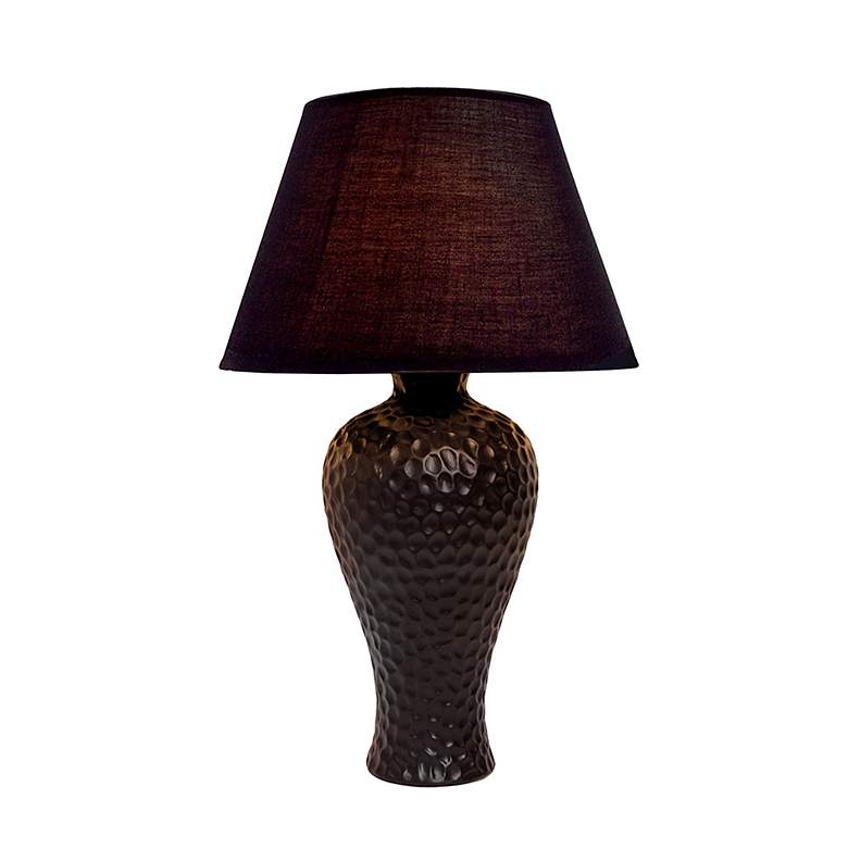 Image 6 Essentix Black Imprint Ceramic Accent Table Desk Lamp more views