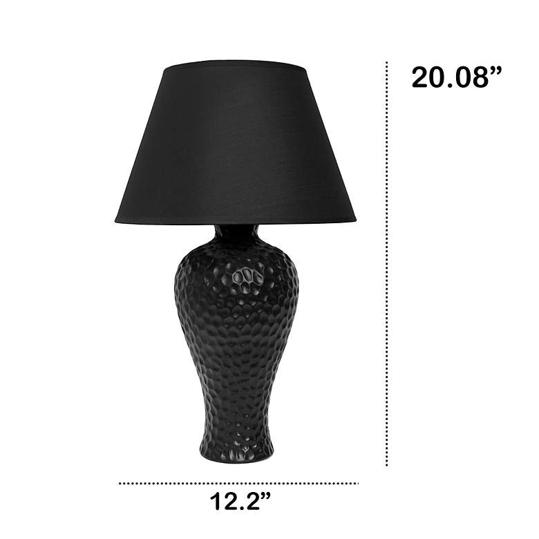 Image 7 Essentix Black Imprint Ceramic Accent Table Desk Lamp more views