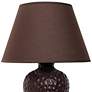 Essentix Brown Imprint Ceramic Accent Table Desk Lamp