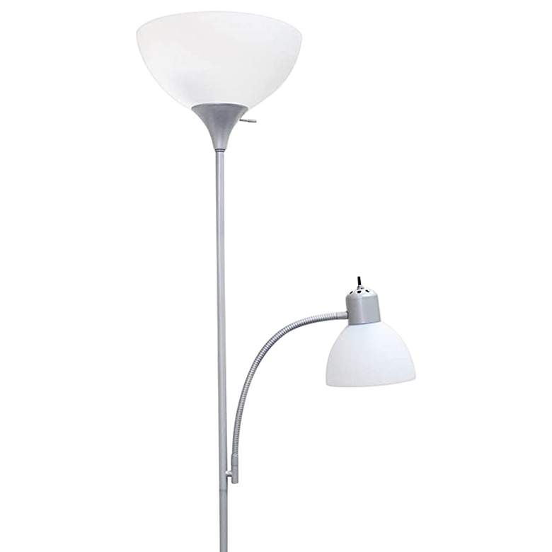 Image 4 Essentix Silver 2-Light Torchiere Floor Lamp more views