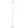 2_Essentix White 2-Light Torchiere Floor Lamp