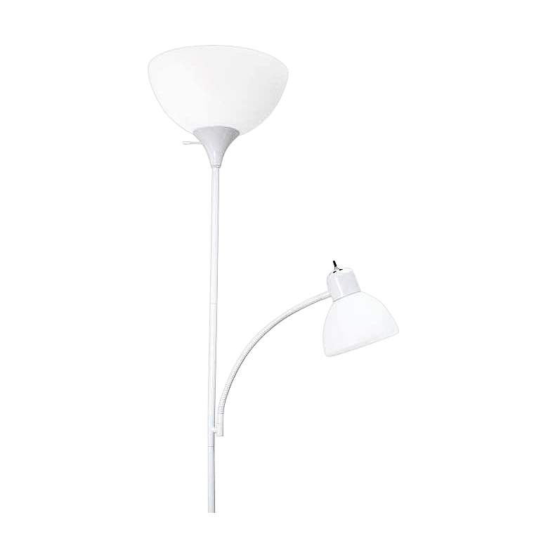 Image 4 Essentix White 2-Light Torchiere Floor Lamp more views