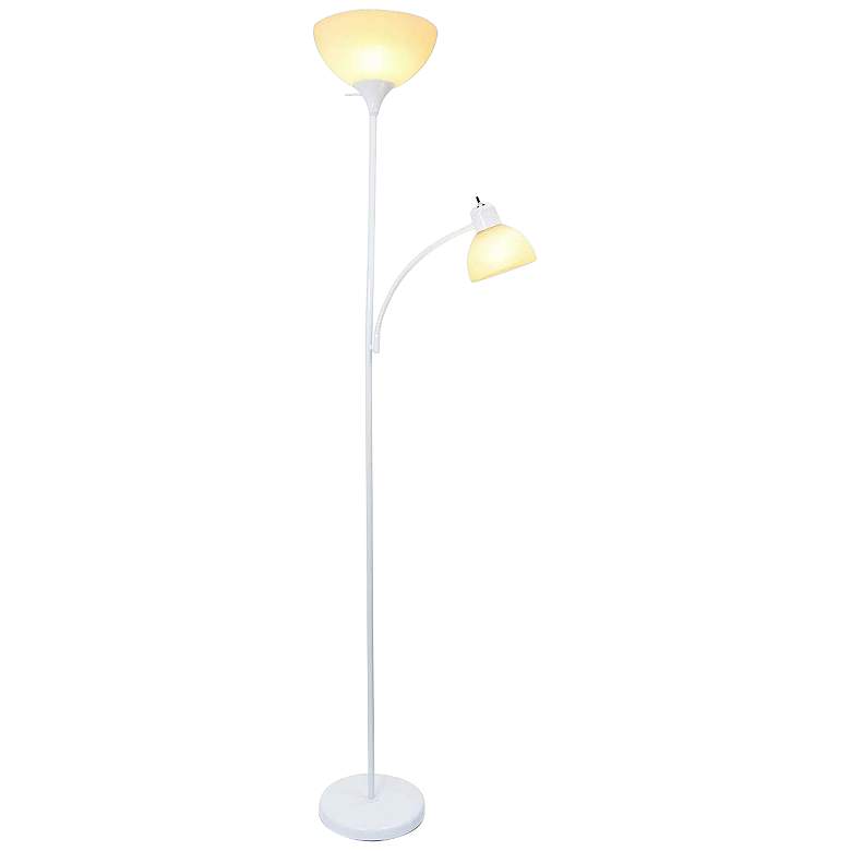 Image 6 Essentix White 2-Light Torchiere Floor Lamp more views