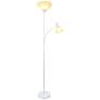 6_Essentix White 2-Light Torchiere Floor Lamp more views