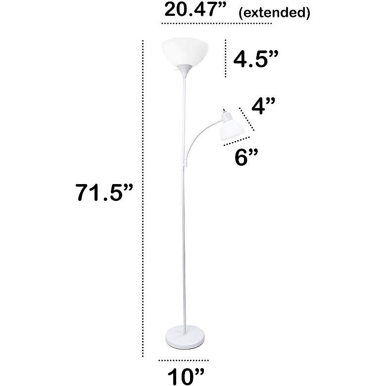 Image 7 Essentix White 2-Light Torchiere Floor Lamp more views