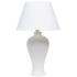 Essentix White Imprint Ceramic Accent Table Desk Lamp