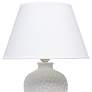 Essentix White Imprint Ceramic Accent Table Desk Lamp