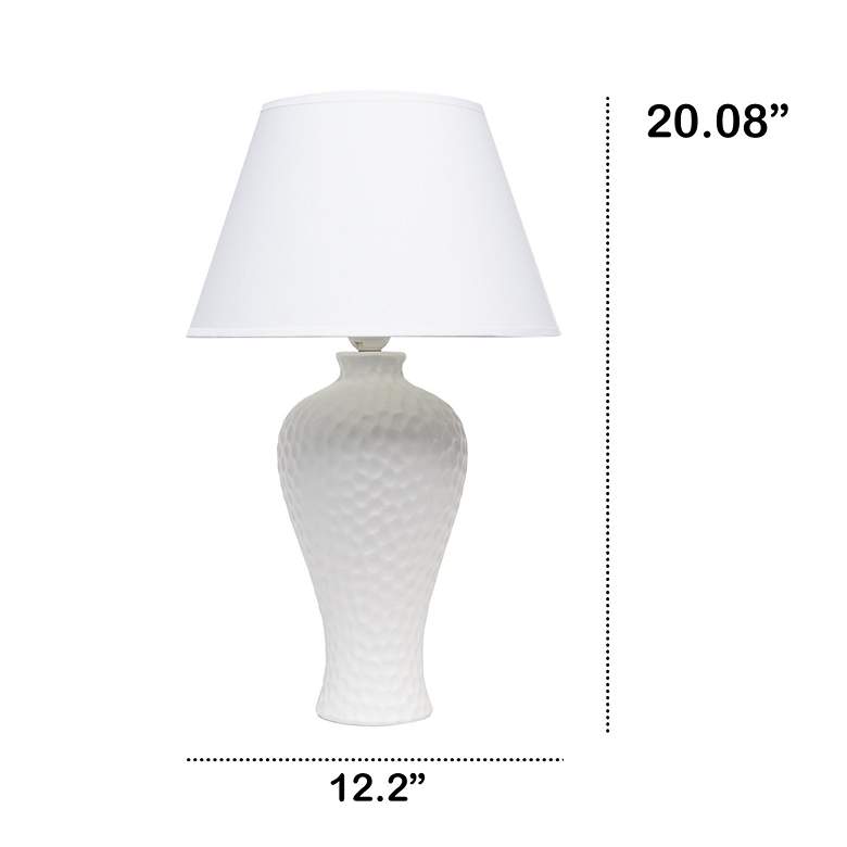 Image 7 Essentix White Imprint Ceramic Accent Table Desk Lamp more views