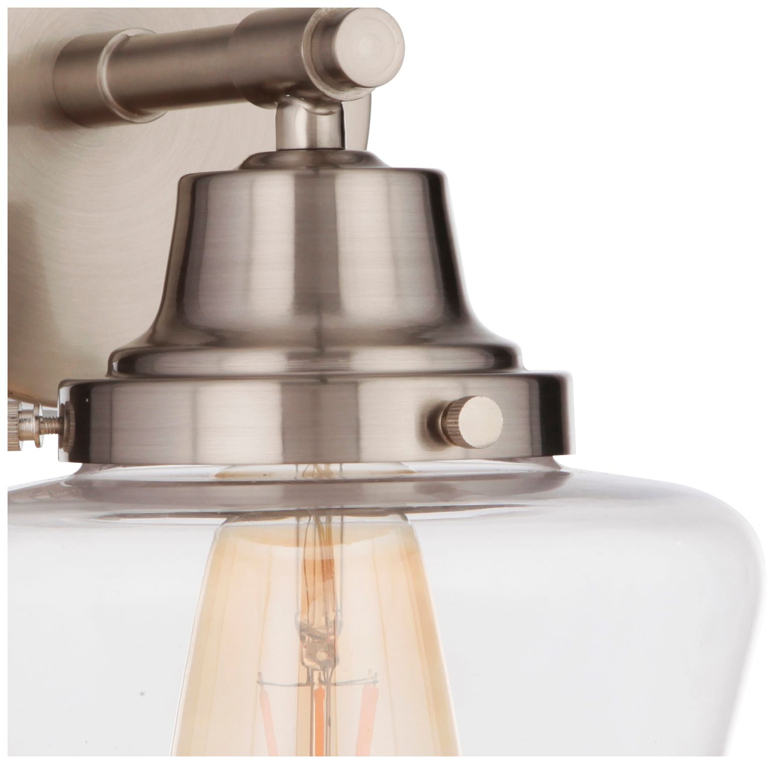 Image 4 Essex 1 Light Wall Sconce in Brushed Polished Nickel with Clear Glass more views