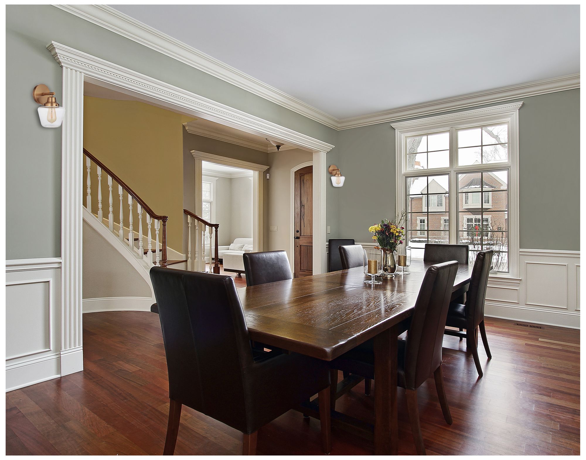 Image 3 Essex 1 Light Wall Sconce in Satin Brass with Clear Glass more views