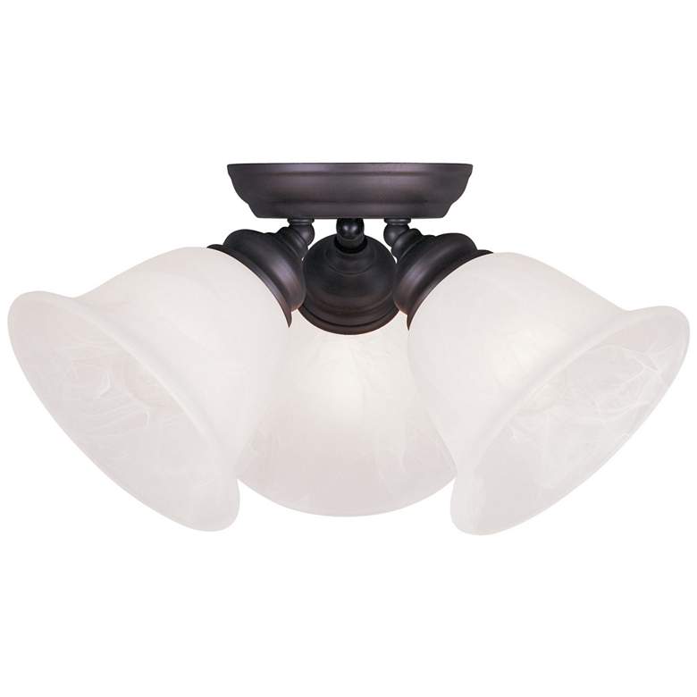 Image 1 Essex 14.5-in W Bronze Alabaster Glass Semi-Flush Mount Light