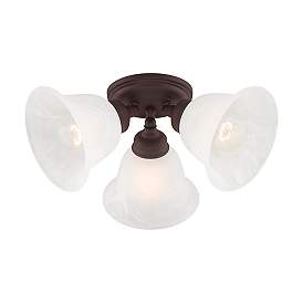 Image5 of Essex 14.5-in W Bronze Alabaster Glass Semi-Flush Mount Light more views