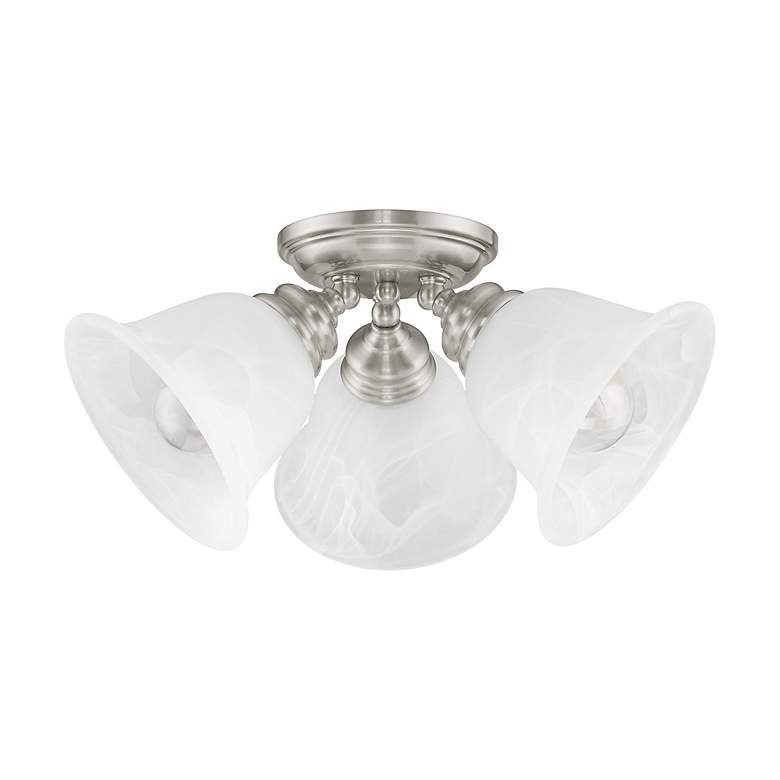 Image 3 Essex 14.5-in W Brushed Nickel Alabaster Glass Semi-Flush Mount Light more views