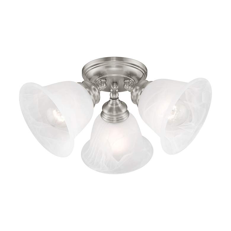 Image 4 Essex 14.5-in W Brushed Nickel Alabaster Glass Semi-Flush Mount Light more views