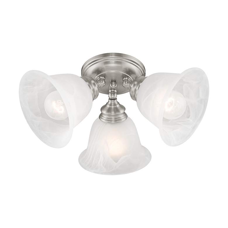 Image 5 Essex 14.5-in W Brushed Nickel Alabaster Glass Semi-Flush Mount Light more views