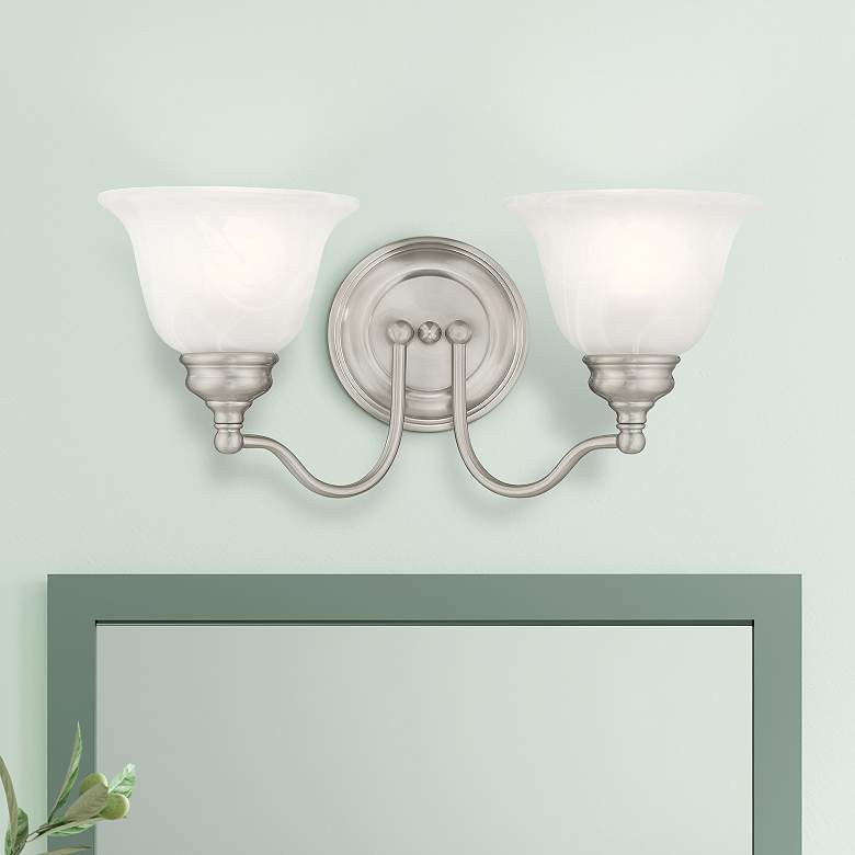 Image 1 Essex 15.25-in W 2-Light Brushed Nickel Arm Wall Sconce