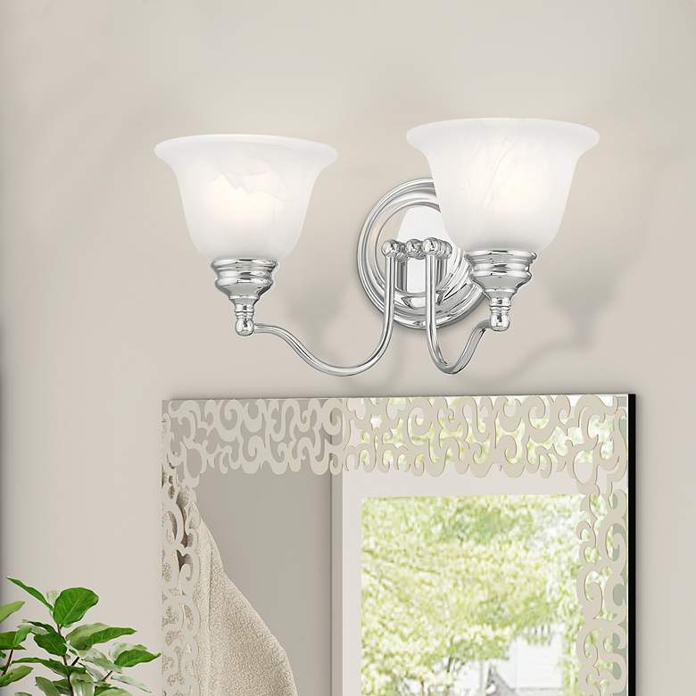 Image 1 Essex 15.25-in W 2-Light Chrome Arm Wall Sconce