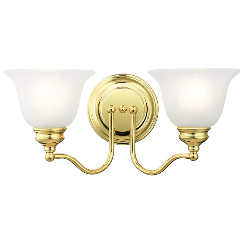 Image 1 Essex 15.25-in W 2-Light Polished Brass Arm Wall Sconce