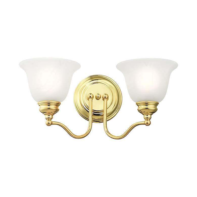 Image 7 Essex 15.25-in W 2-Light Polished Brass Arm Wall Sconce more views