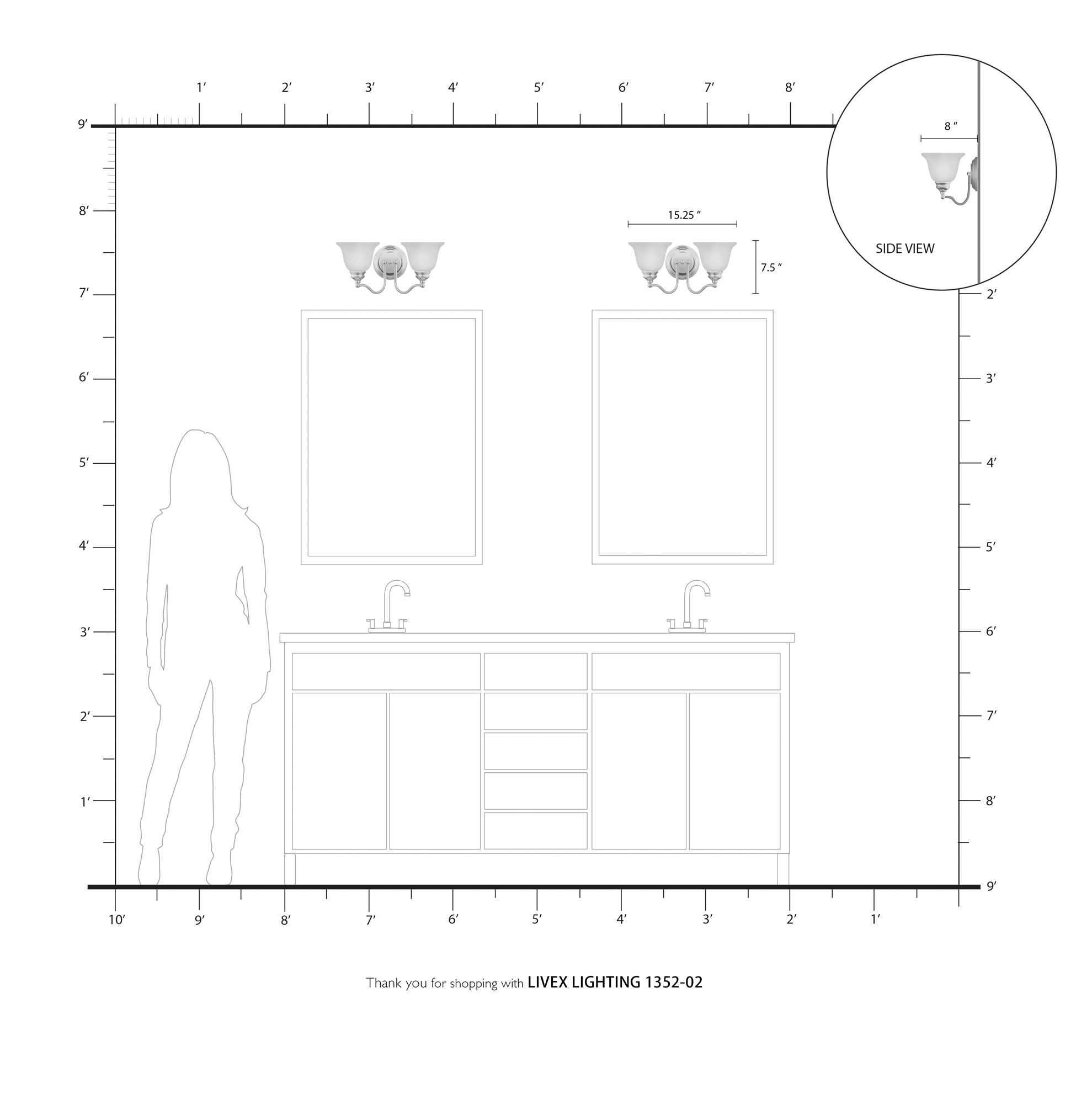 Essex 15.25-in W 2-Light Polished Brass Arm Wall Sconce