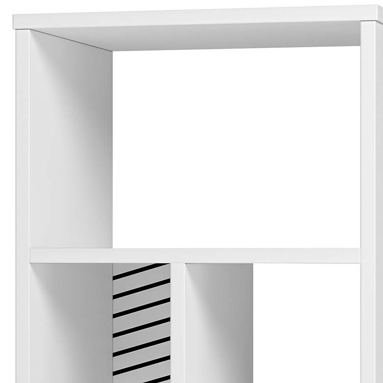 Image 3 Essex 15" Wide White and Zebra Wood 5-Shelf Bookcase more views