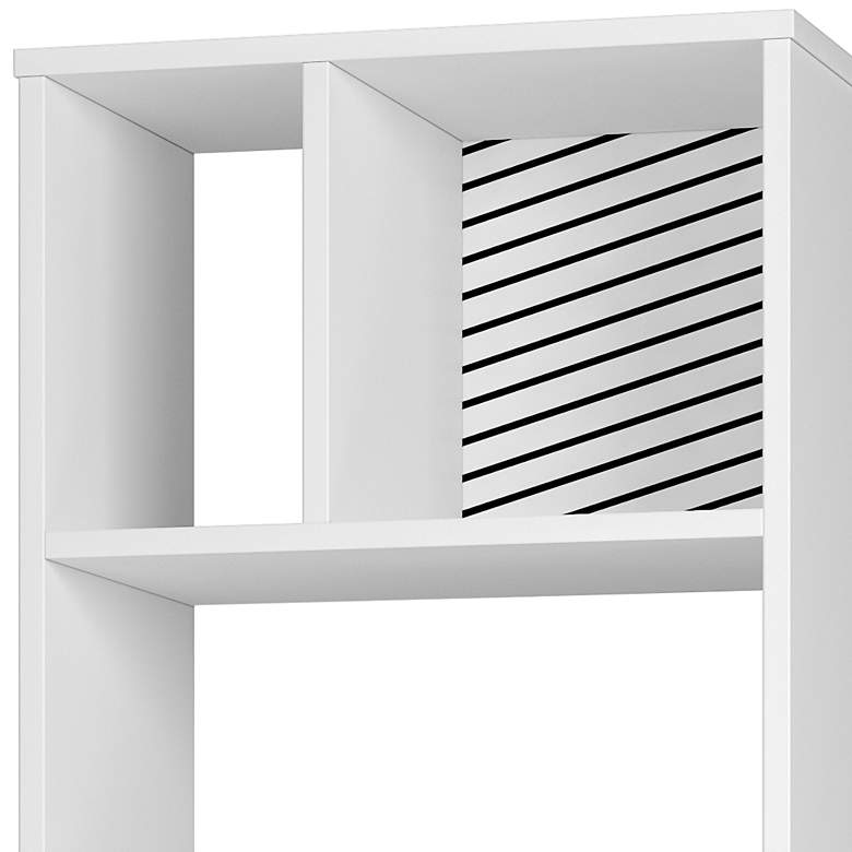 Image 3 Essex 17 1/2 inch Wide White and Zebra Wood 10-Shelf Bookcase more views