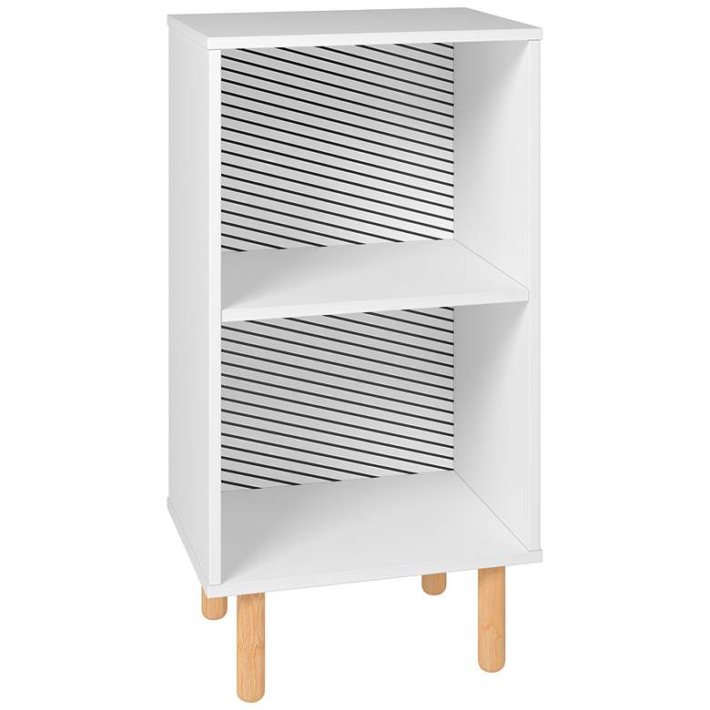Image 2 Essex 17 1/2" Wide White and Zebra Wood 2-Shelf Nightstand