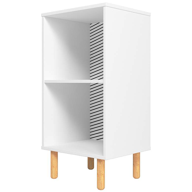 Image 5 Essex 17 1/2" Wide White and Zebra Wood 2-Shelf Nightstand more views