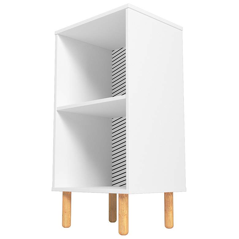 Image 4 Essex 17 1/2" Wide White and Zebra Wood 2-Shelf Nightstands Set of 2 more views