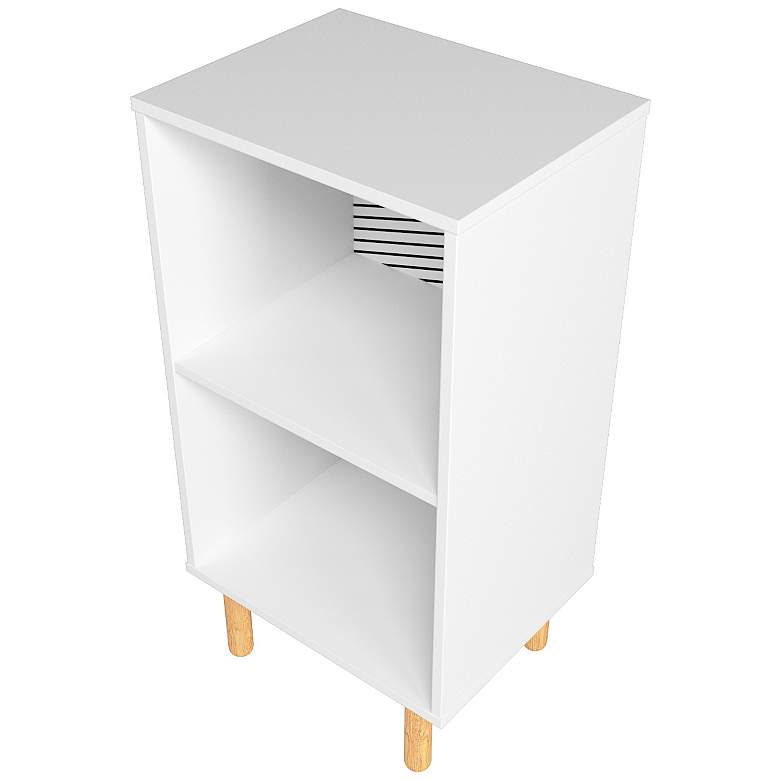 Image 5 Essex 17 1/2" Wide White and Zebra Wood 2-Shelf Nightstands Set of 2 more views