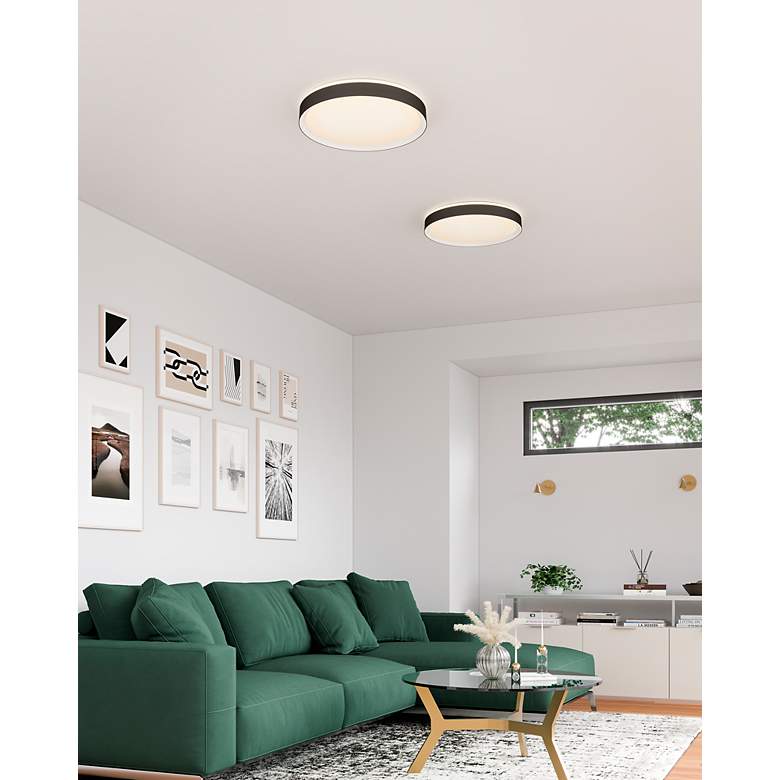 Image 3 Essex 19 3/4" Wide Black and White LED Ceiling Light more views
