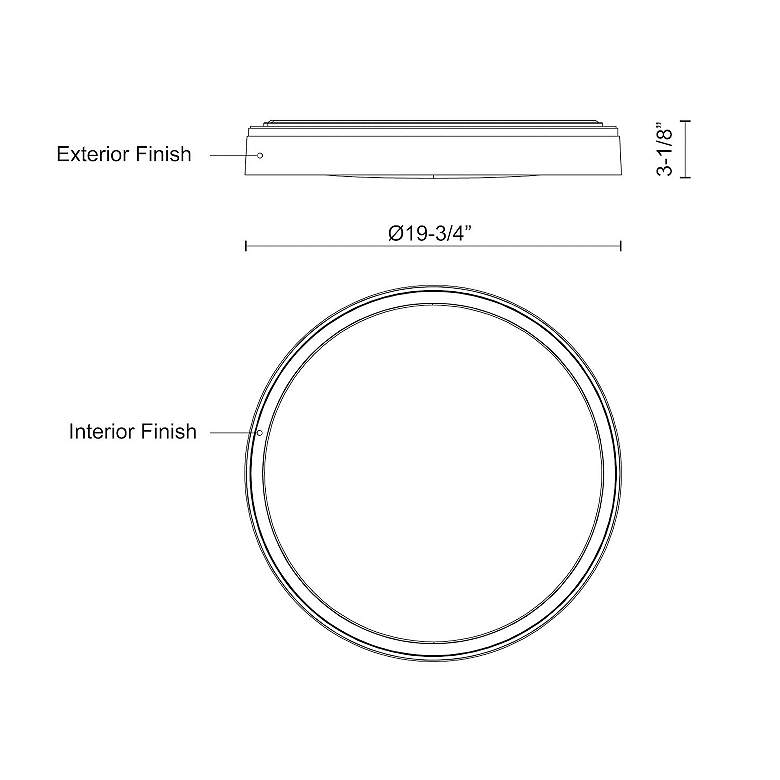 Image 5 Essex 19 3/4" Wide Black and White LED Ceiling Light more views