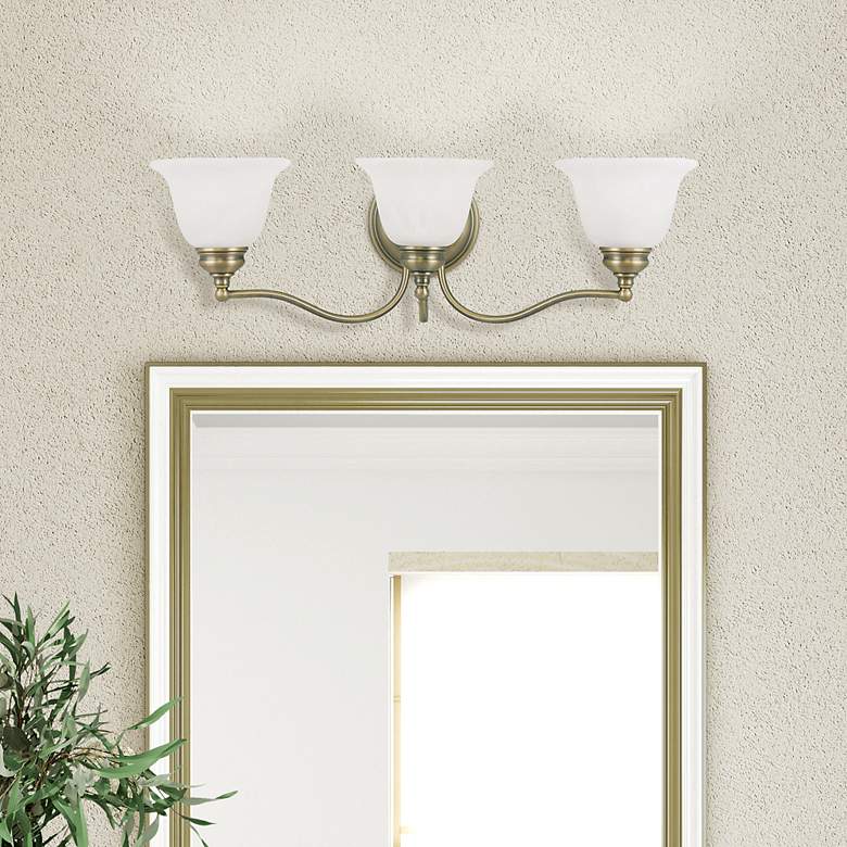 Image 1 Essex 24-in W 3-Light Antique Brass Arm Wall Sconce